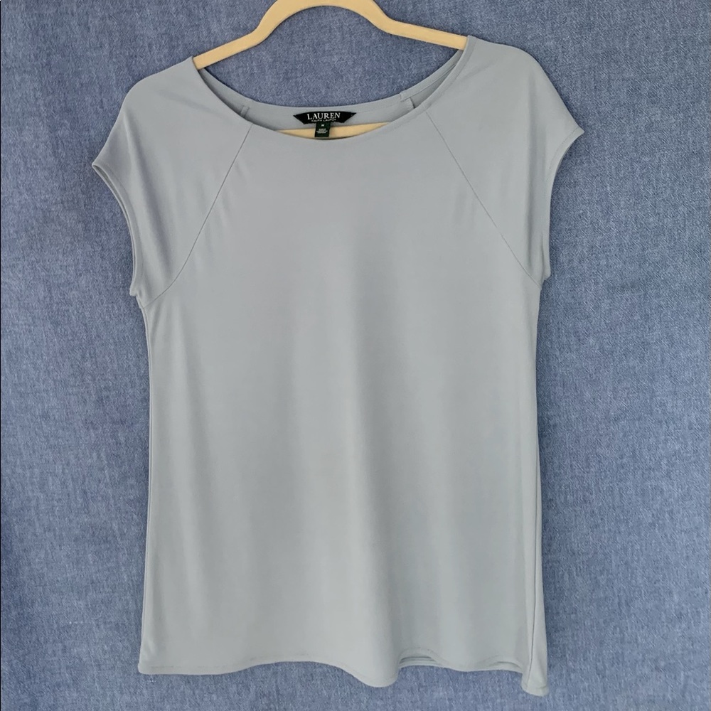 Lauren medium blue short sleeve tunic